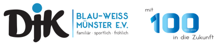 Logo DJK Blau-Weiß Münster – 100 Jahre