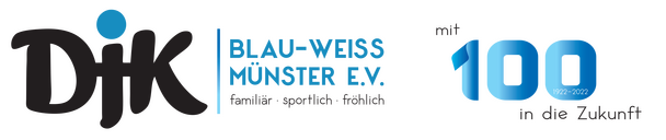 Logo DJK Blau-Weiß Münster – 100 Jahre